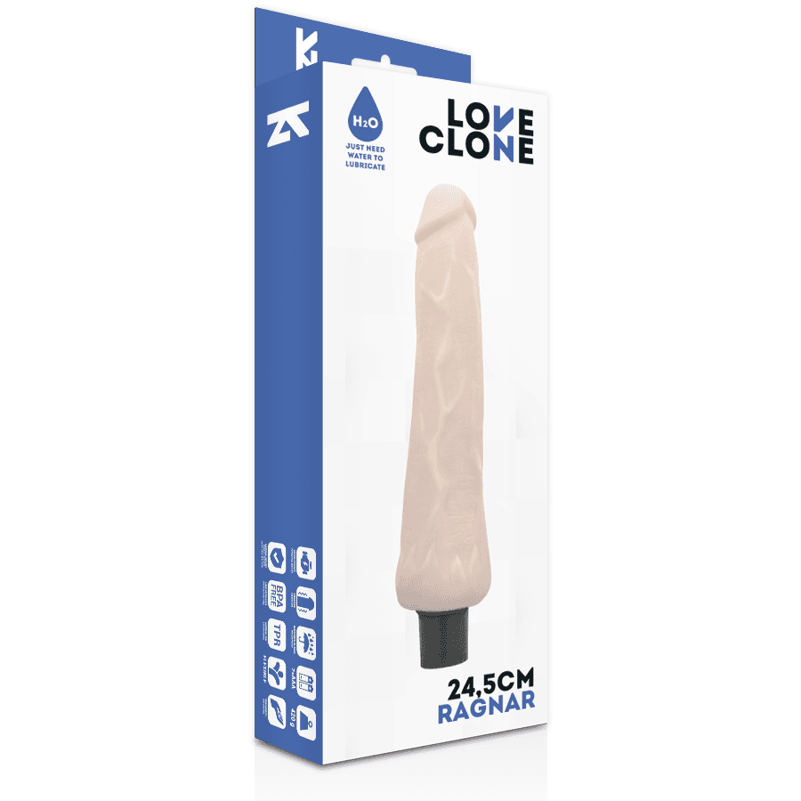 LOVECLONE - RAGNAR SAMOLUBRIKACIJSKI VIBRATOR 24,5 CM Ø 3,5 CM 4