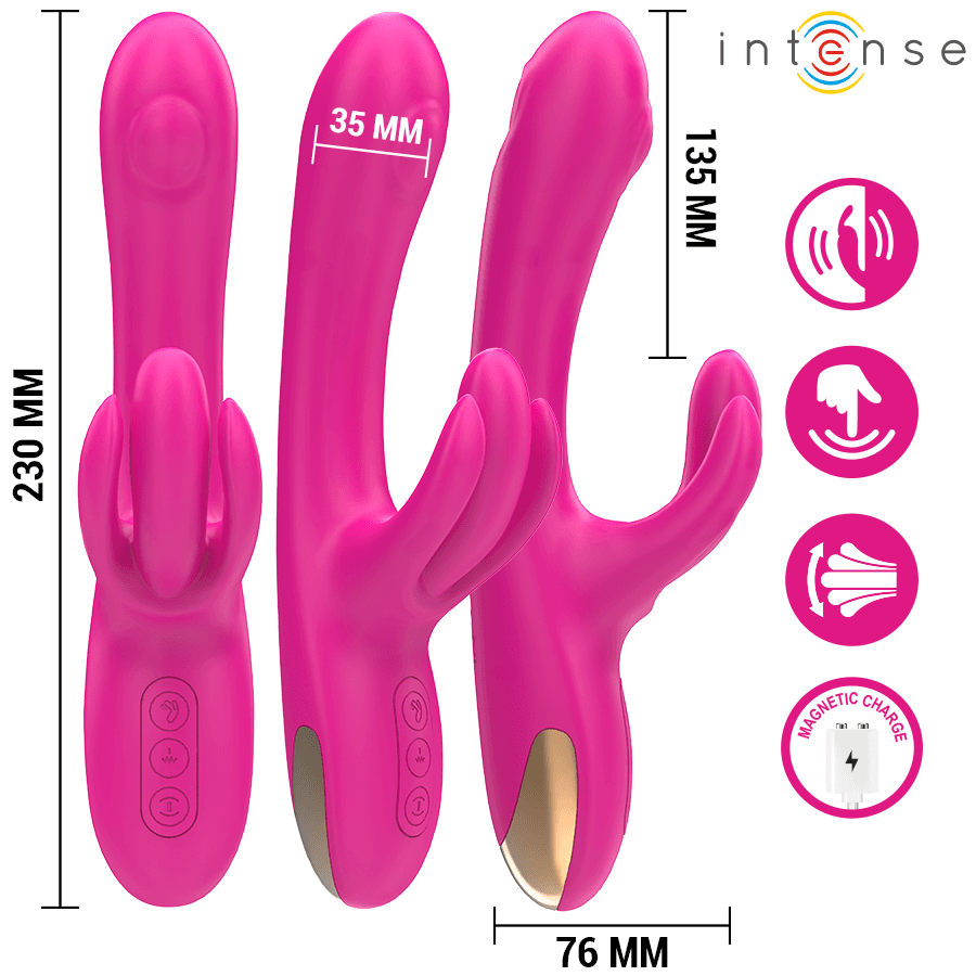 INTENSE - BRITNEY MULTIFUNCTION RABBIT VIBRATOR 23 CM PINK 2