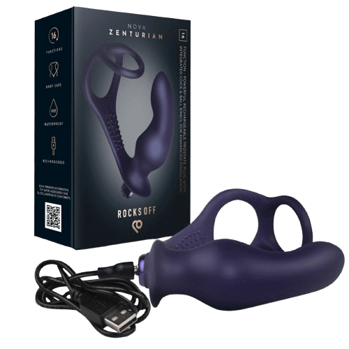 ROCKS-OFF - Nova Zenturian vibrirajoči stimulator prostate s prstima, 16 modalnosti, tamno plava 2