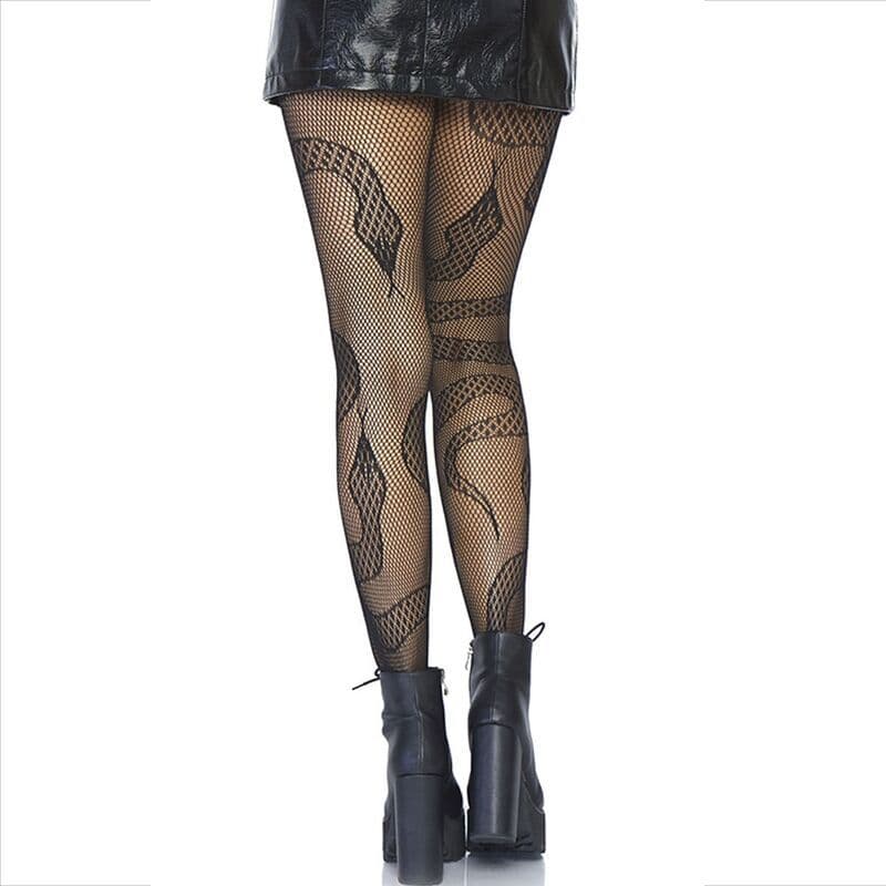 LEG AVENUE - STRÜMPFE NET SNAKES SCHWARZ 2