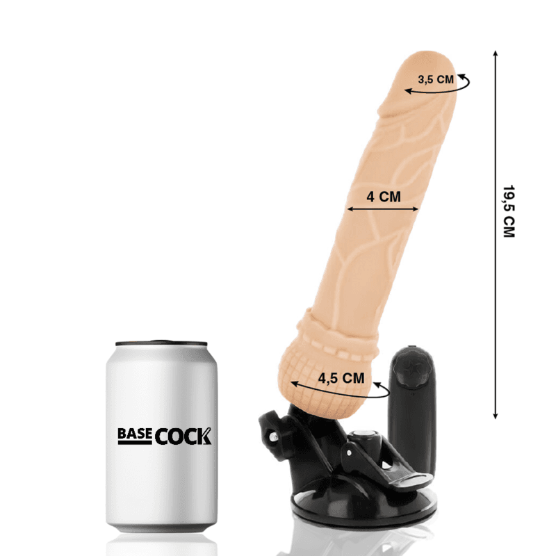 BASECOCK - REALISTIC VIBRATOR REMOTE CONTROL FLESH 19.5 CM -O- 4 CM 2