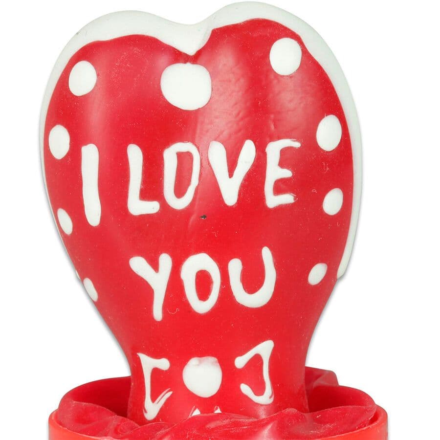 CONDOMERIE - HANDPAINTED NOVELTY CONDOMS HEART - I LOVE YOU MODEL 1 2