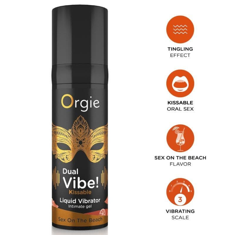 ORGIE - Dual Vibe! Sex on the Beach poljupljiva tekućina za vibriranje, 15 ml