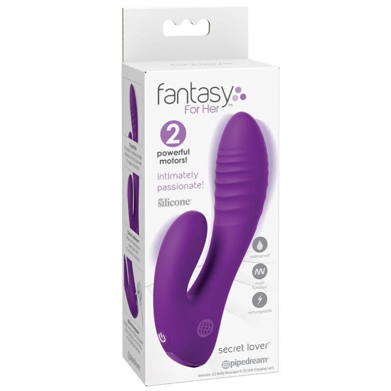 FANTASY FOR HER - Secret Lover polnilni vibrator za točko G in klitoris, vijoličen 3