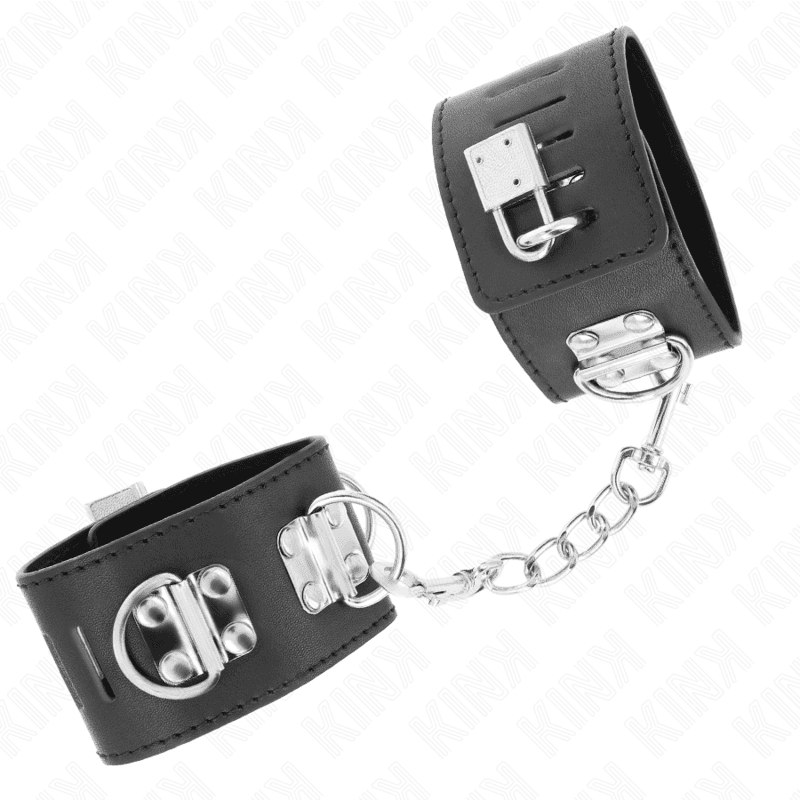 KINK - MULTIPOSITION WRIST RESTRAINTS WITH PADLOCK CLOSURE BLACK ADJUSTABLE 16-23 CM X 5.5 CM 3