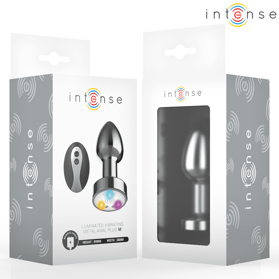 INTENSE - PLUG ANALE VIBRANTE IN METALLO CON LUCI LED E TELECOMANDO - TAGLIA M 3