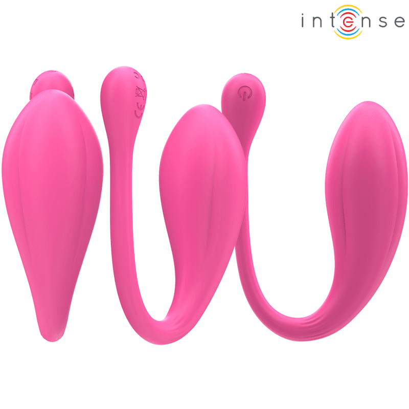 INTENSE - JANICE U VIBRATOR DOUBLE STIMULATION 10 VIBRATIONS PINK REMOTE CONTROL 3