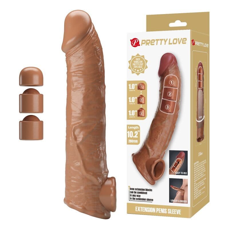PRETTY LOVE - Nastavljivi penisni razširitveni rukav, 26 cm, -Ø- 4 cm, Naravni