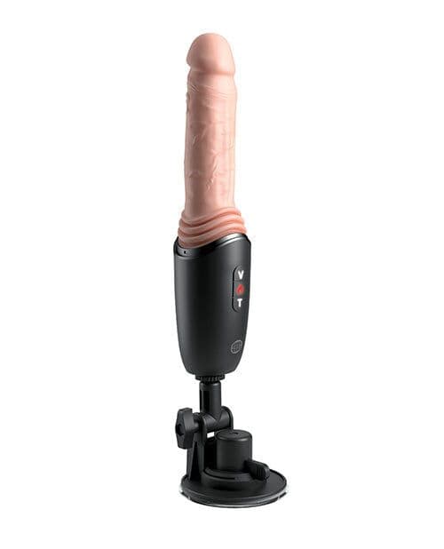 KING COCK PLUS - Thrusting Cock Pro silikonski dildo s gurkanjem, vibracijom i toplinom svjetlucav 12,7 cm 3