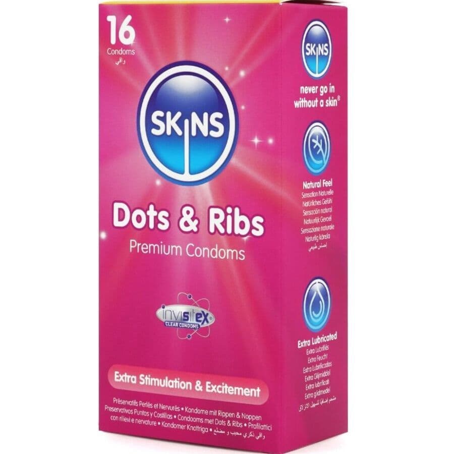 SKINS - DOTS & RIBS PREMIUM CONDOMS PACK 16 2