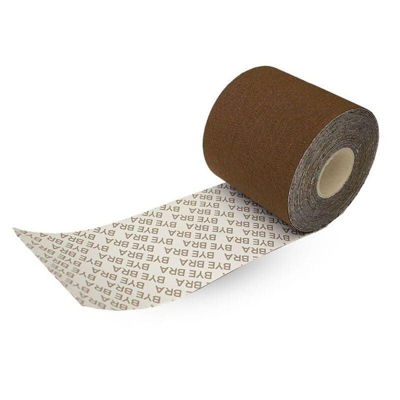 BYE-BRA - NASTRO CORPO 5 M X 6,5 CM + 3 PAIA DI COPRI CAPEZZOLI MARRONE 2