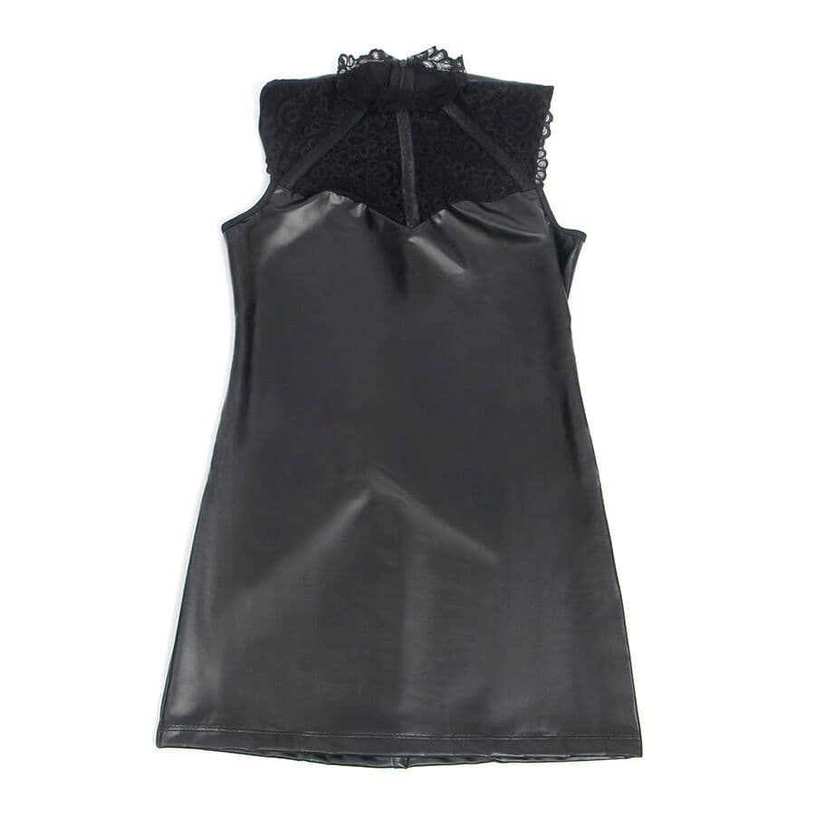 SUBBLIME - 957544 LEDERKLEID MIT SPITZENKRAGEN SCHWARZ 4