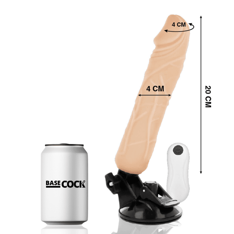 BASECOCK - VIBRATORE REALISTICO TELECOMANDO FLESH 20 CM -O- 4 CM 2