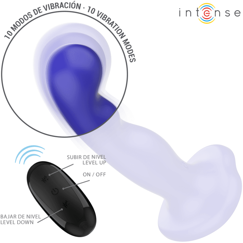 INTENSE - SHORTY VIBRATOR WITH SUCTION CUP BLUE REMOTE CONTROL 4