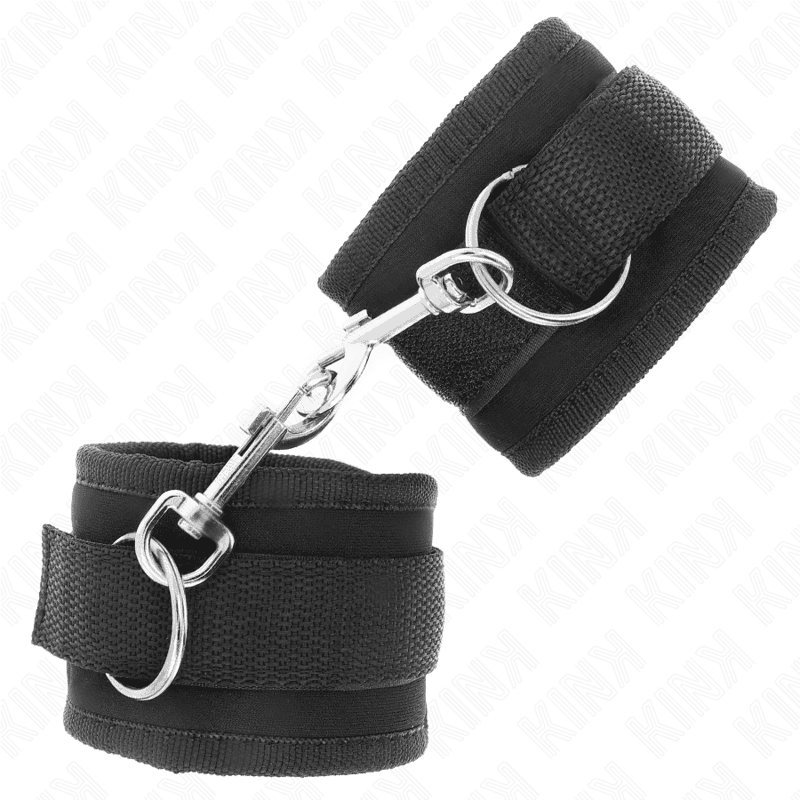 KINK - NYLON BIND HOOK&LOOP WRIST RESTRAINTS BLACK MODEL 2 ADJUSTABLE 18-35 CM X 6 CM 3