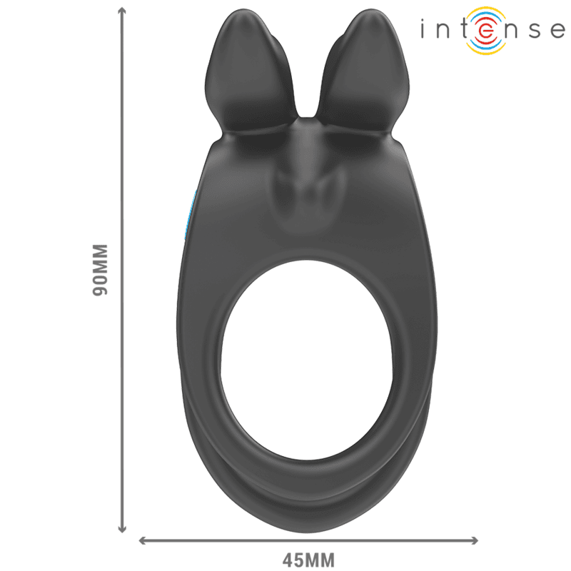 INTENSE - SAM VIBRACIJSKI DVOSTRUKI PRSTEN ZA PENIS, 10 VIBRACIJA, CRNI 4