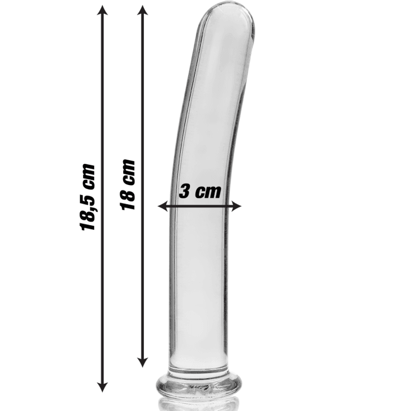 NEBULA SERIES BY IBIZA, STEKLENI DILDO MODEL 17, BOROSILIKATNO STEKLO, PROZOREN, 18,5 CM, PREMER 3 CM 3