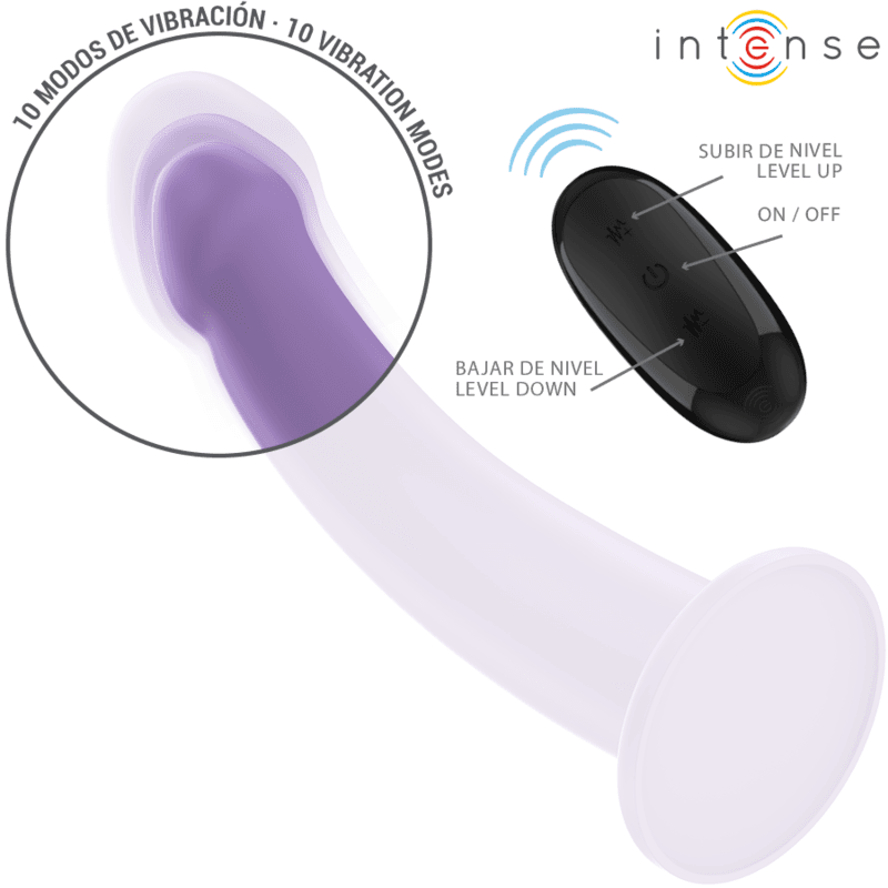 INTENSE - EDDIE VIBRATOR 17.5 CM 10 VIBRATIONS PURPLE REMOTE CONTROL 4