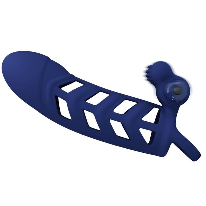 PRETTY LOVE - ALTAF VIBRATOR RING WITH SILICONE SHEATH BLUE 3