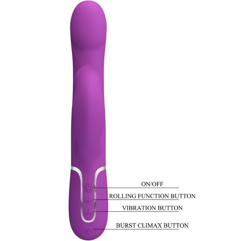 PRETTY LOVE - 4 U 1 VIŠEFUNKCIJSKI VIBRATOR I STIMULATOR, LJUBIČASTI 4