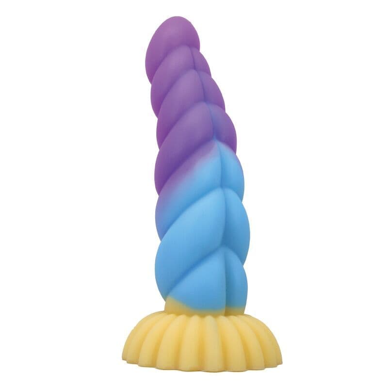 POWER MONSTERS - Unicorn tribarv fantazijski silikon dildo, 22 cm Ø 5 cm 4