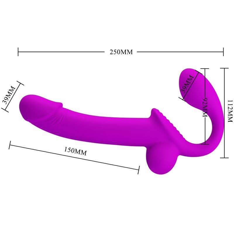 PRETTY LOVE - KELPIE DVOSTRUKI STRAP-ON STIMULATOR, LJUBIČASTI 4