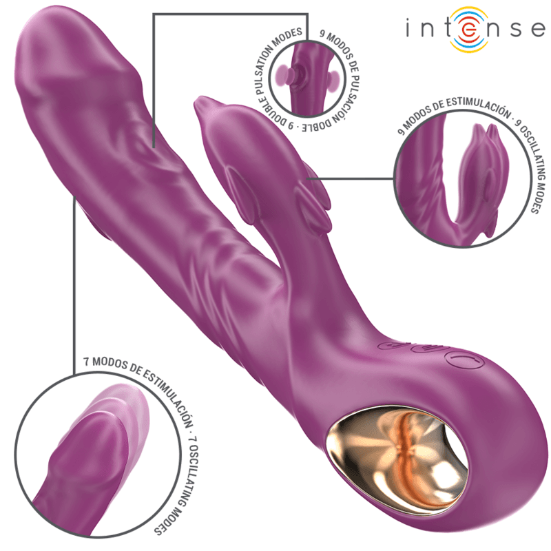 INTENSE - HALLE VEČNAMENSKI VIBRATOR S STIMULACIJSKIM JEZIČKOM DELFIN VIJOLIČEN 2