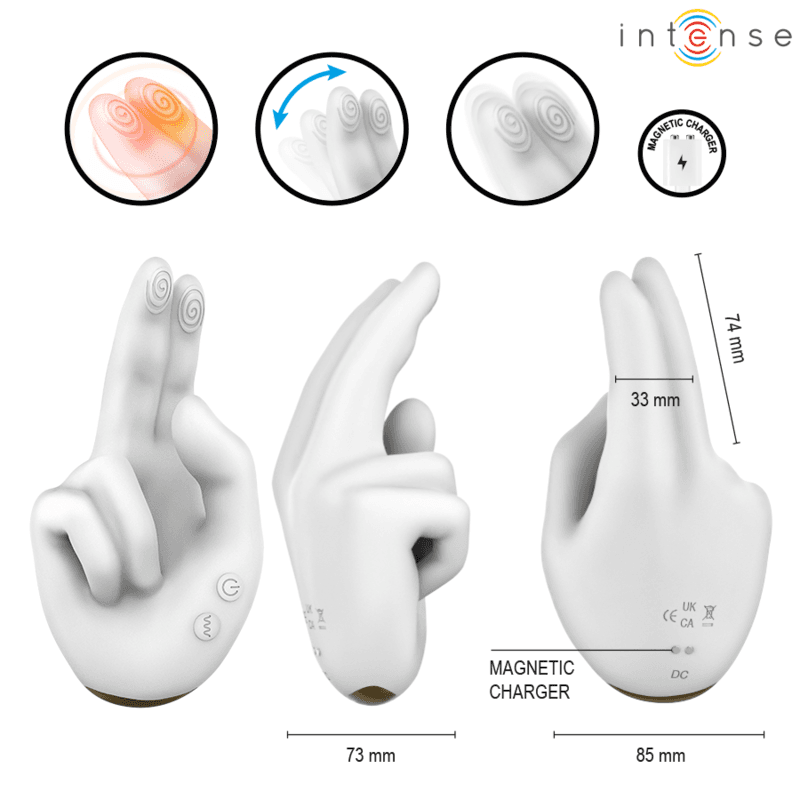 INTENSE - JIMMY HAND-SHAPED MULTIFUNCTION STIMULATOR WITH VIBRATION AND HEAT 3