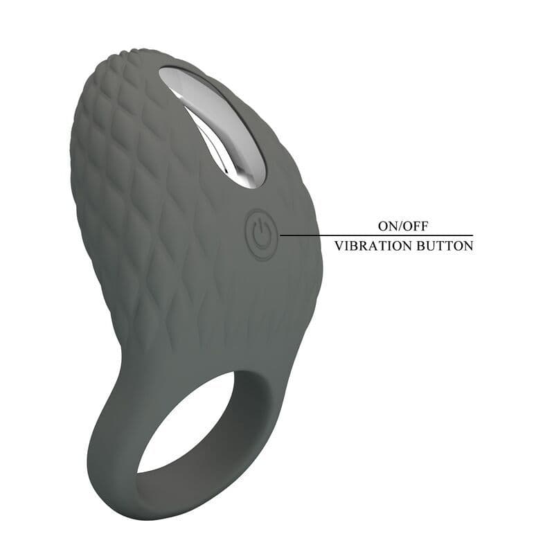 PRETTY LOVE - RECHARGEABLE TEXTURED VIBRATING RING WITH STIMULATOR 2