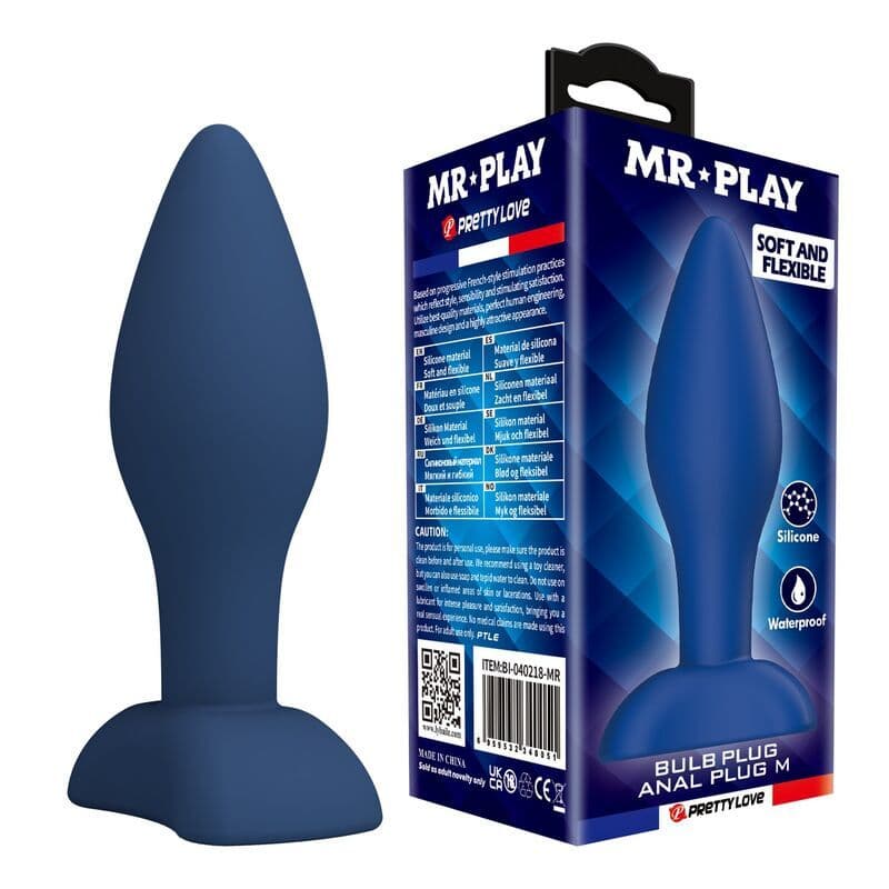 MR PLAY - PLUG ANALE CONICO IN SILICONE BLU M