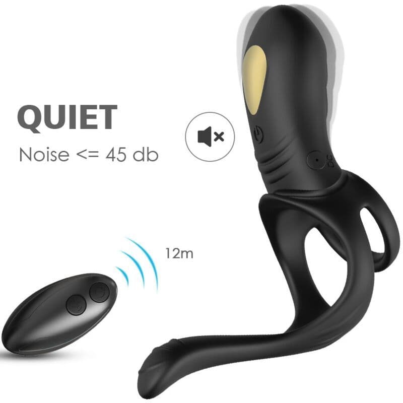 ARMONY - Veseli skakač prsten vibrator za parove i analni utikač daljinski upravljač crni