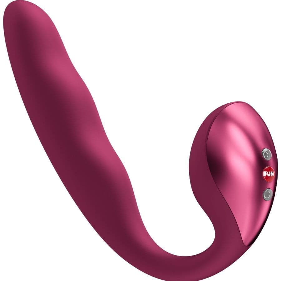 FUN FACTORY - ALLEGRO UMETLJIVI DVOSTRUKI VIBRATOR SA ZRAČNIM PULSIRANJEM, VINSKO CRVENI