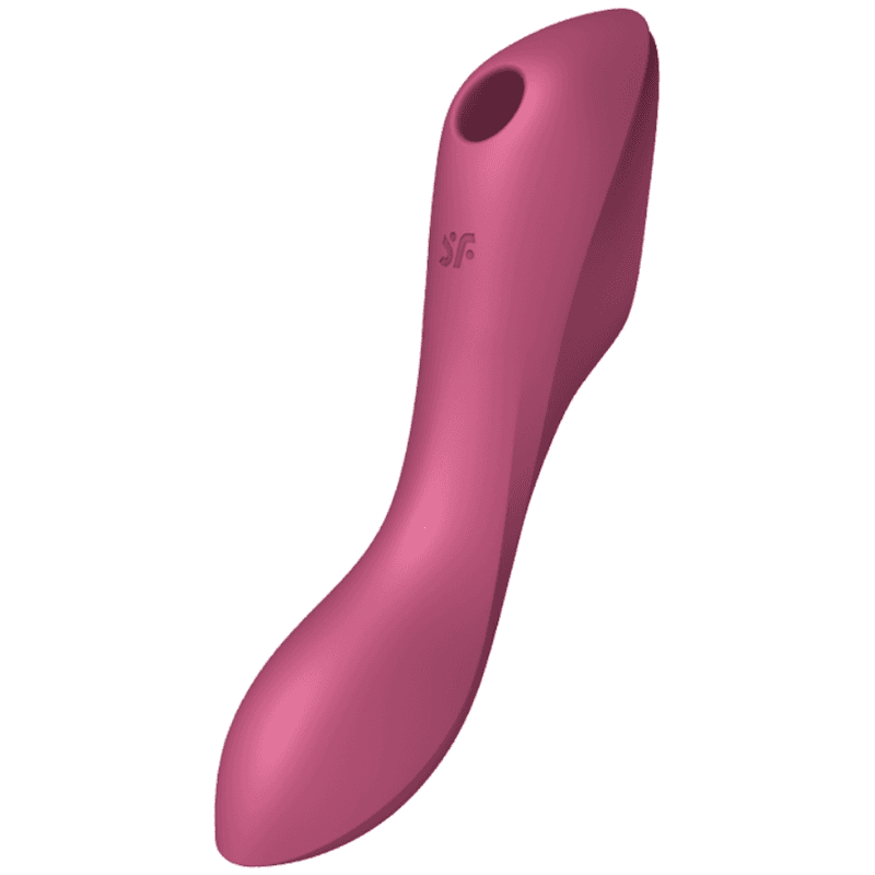SATISFYER CURVY TRINITY 3 VIBRATOR Z ZRAČNIMI PULZI RDEČ
