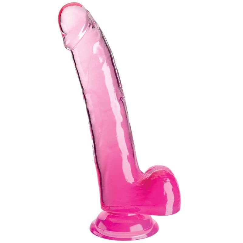 KING COCK PROZIRNI DILDO S MOŠNJAMA 20,3 CM, ROZA