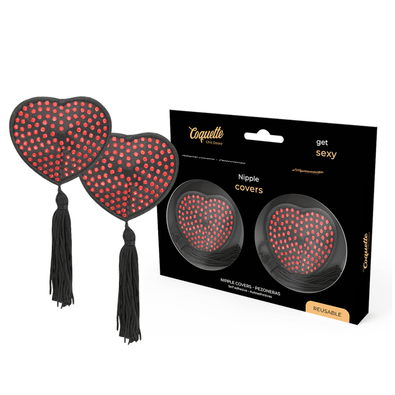 COQUETTE CHIC DESIRE - PREKRIVALA ZA BRADAVICE SRCE CRNO/CRVENO