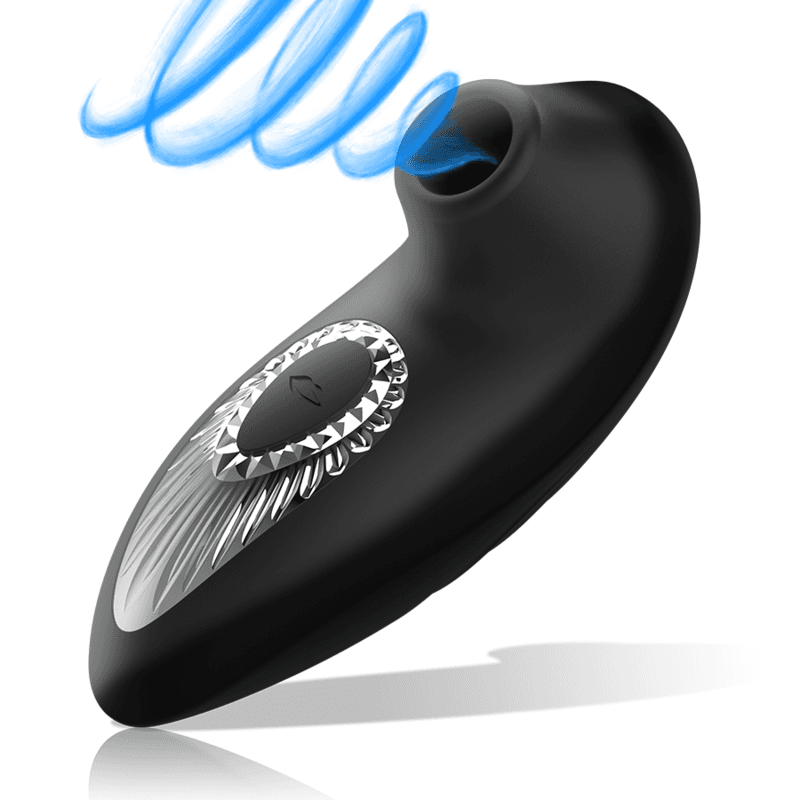 BLACK&SILVER - DRAKE DELUXE PUNJIVI SILIKONSKI SISAJUĆI VIBRATOR, CRNI