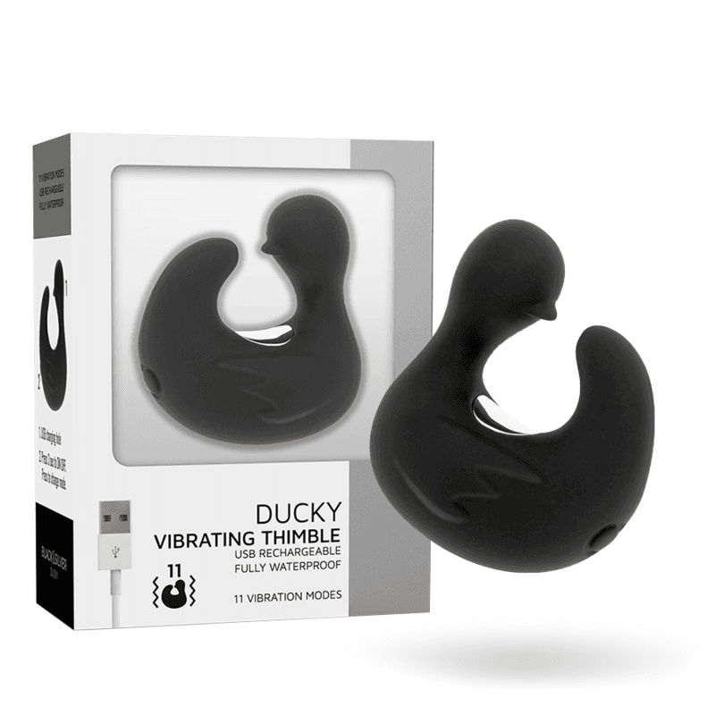 BLACK&SILVER - DUCKYMANIA PUNJIVI SILIKONSKI STIMULACIJSKI NAPRSTAK PATKICA