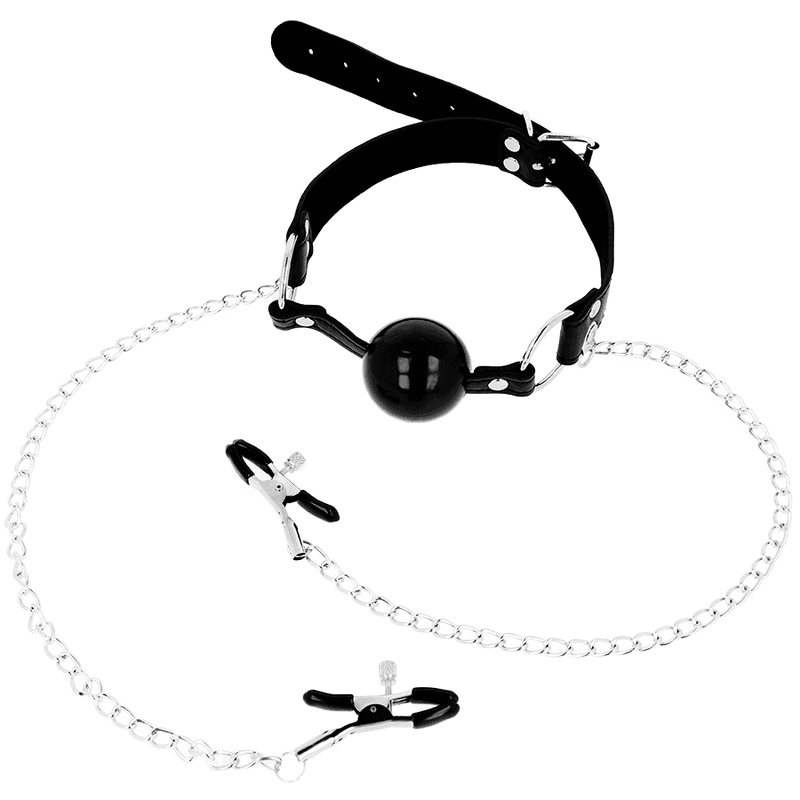 OHMAMA - Fetish črni balltape z zožilkami za bradavice