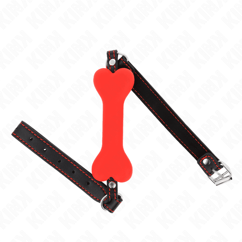 KINK - CRVENA GUMICA ZA USTA U OBLIKU KOSTI 12 CM 63 X 2 CM