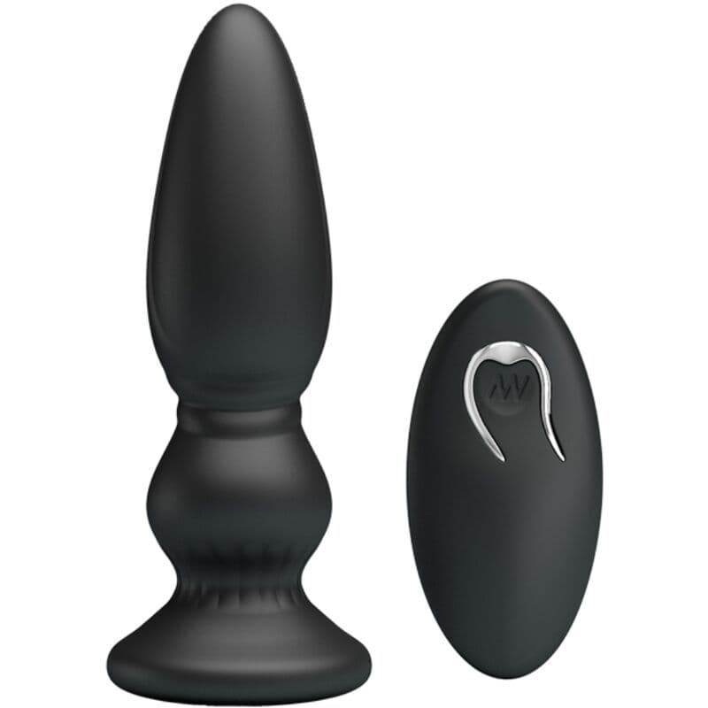 MR PLAY - SNAŽAN VIBRATOR ANALNI ČEP S DALJINSKIM UPRAVLJAČEM, CRNI