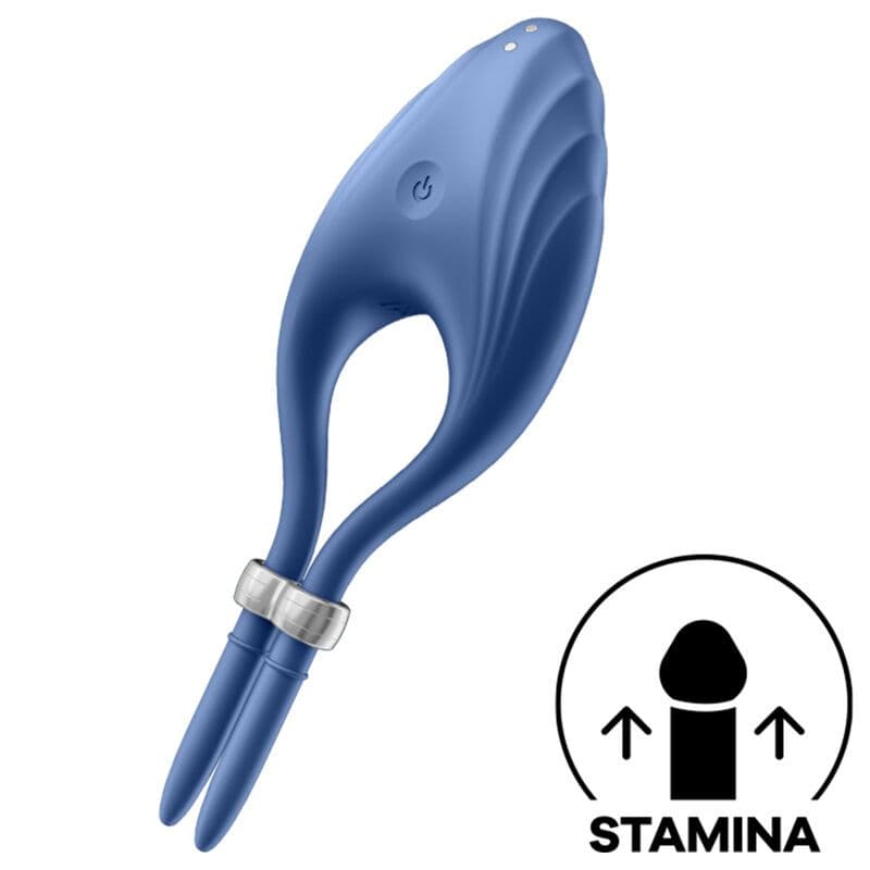 SATISFYER - DUELIST VIBRACIJSKI OBROČEK ZA PENIS, MODER