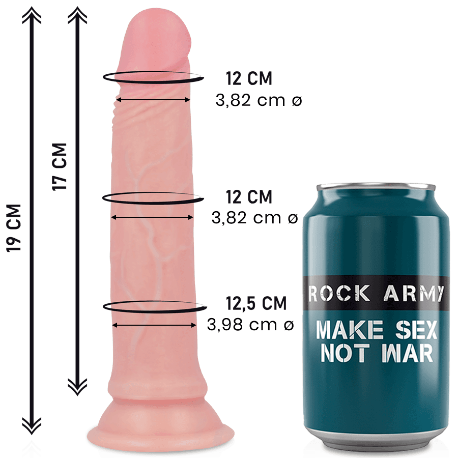 ROCKARMY, REALISTIČNI DILDO OD TEKUĆEG SILIKONA PREMIUM AVENGER 19 CM X 3,98 CM