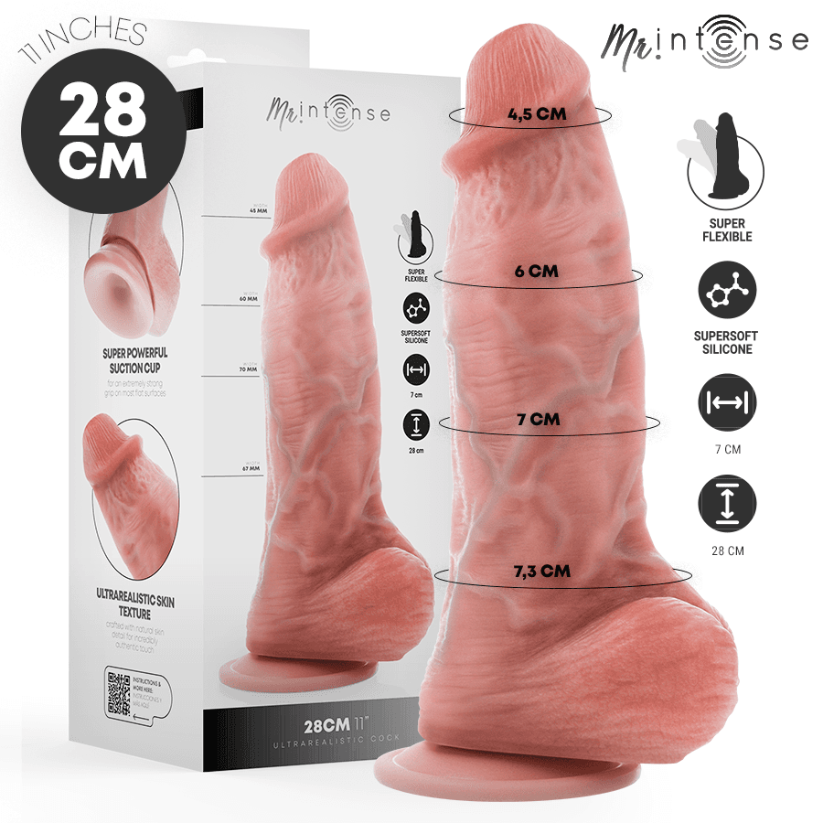 MR INTENSE - Ekstra veliki Spencer silikon dildo, 28 cm, Ø 7,3 cm