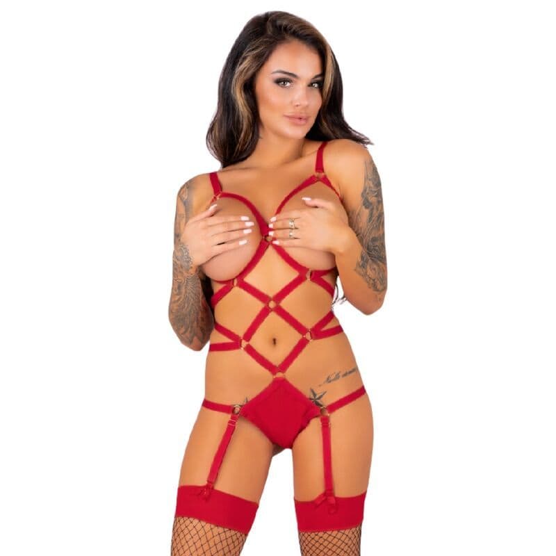 LIVCO CORSETTI FASHION - THIARA LC 20213 KOMPLET BODY + ČARAPE CRVENI