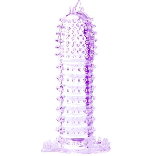 BAILE - VIJOLIČNI OVOJ ZA PENIS S STIMULATIVNIMI IZBOKLINAMI 14 CM