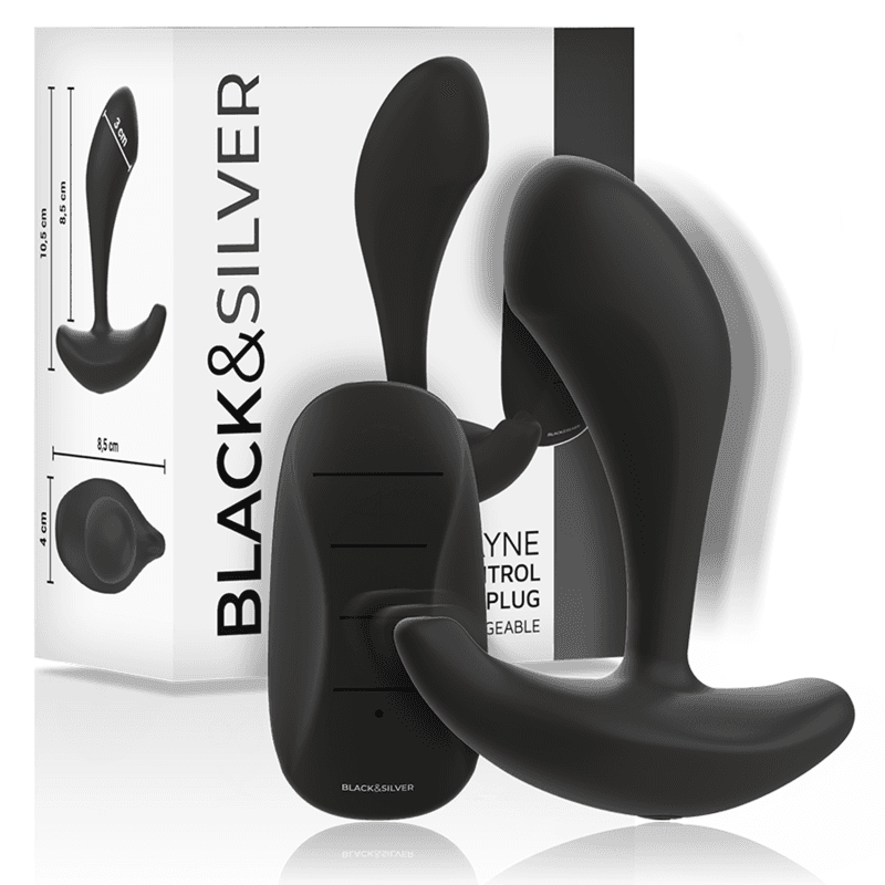 BLACK&SILVER - DWAYNE SILIKONSKI ANALNI ČEP S DALJINSKIM UPRAVLJAČEM