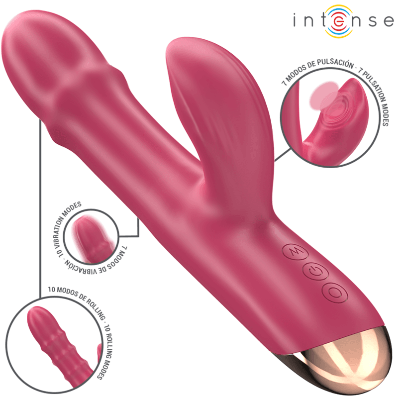 INTENSE - CHLOE VIŠENAMJENSKI VIBRATOR 3 U 1 CRVENI