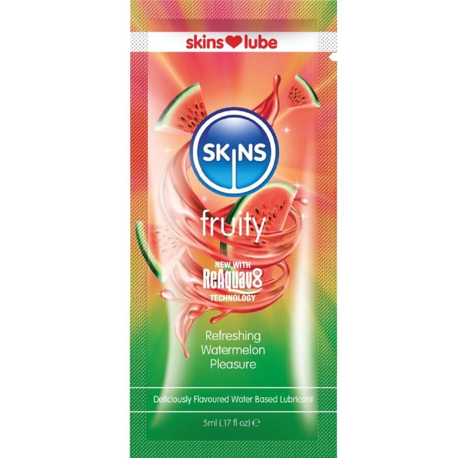 SKINS, FRUCHTIGES, WASSERBASIS-GLÄTTER WASSERMELONE, EINZELDOSIERUNG 5 ML