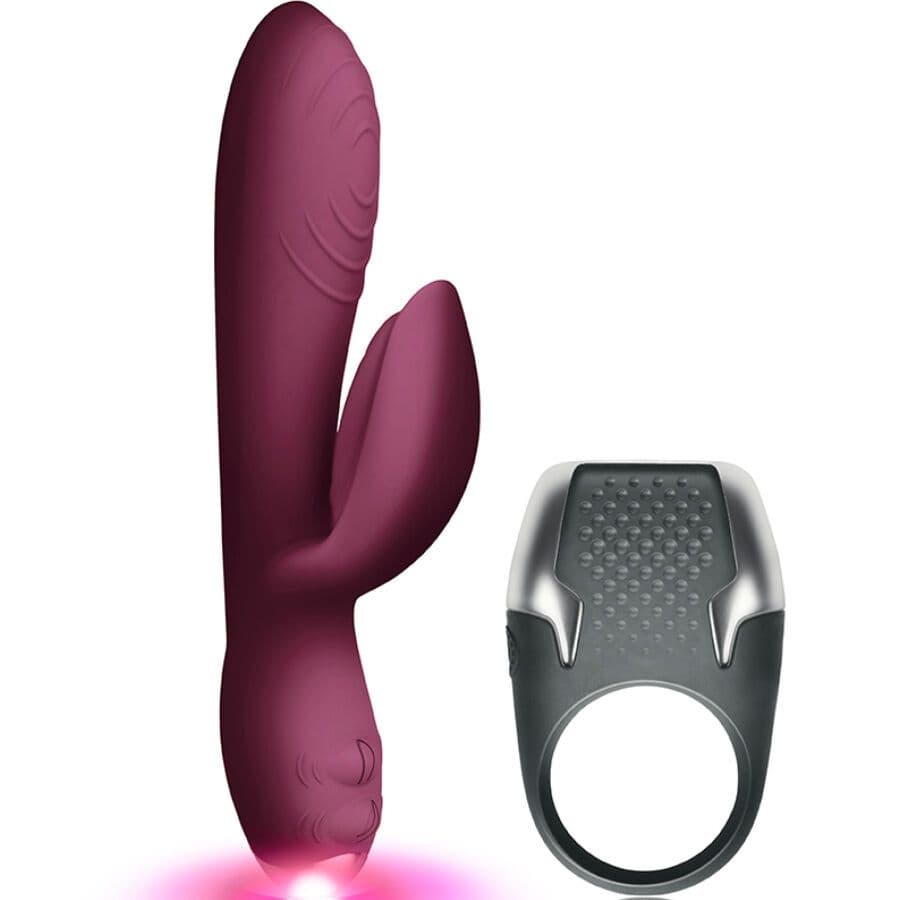 CLIMAXIMUM - LAMOUR KOMPLET, VIBRATOR Z ZAJČKOM + LED OBROČEK ZA PENIS
