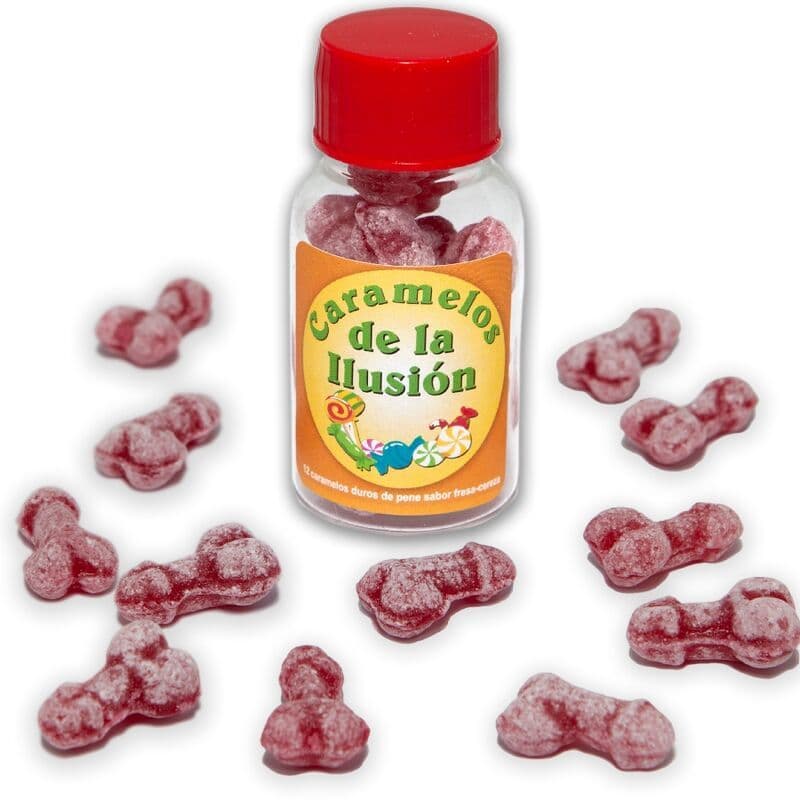 DIABLO PICANTE - 12 ILUZIJSKIH BOMBONA U OBLIKU PENISA, JAGODA/TREŠNJA